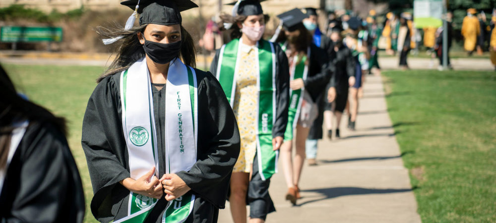 The Colorado State University College of Liberal Arts celebrates its graduates at the Spring Commencement Walk on The Oval. April 6, 2021